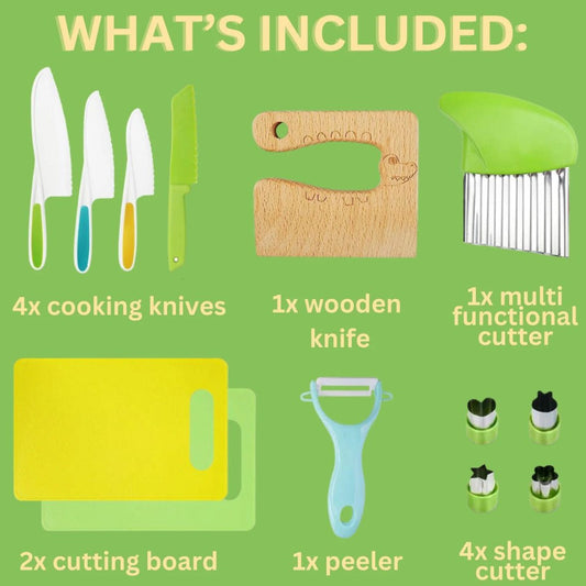 MiniChef Kids Kitchen Tools Set – 13 pieces (Plastic Packaging)