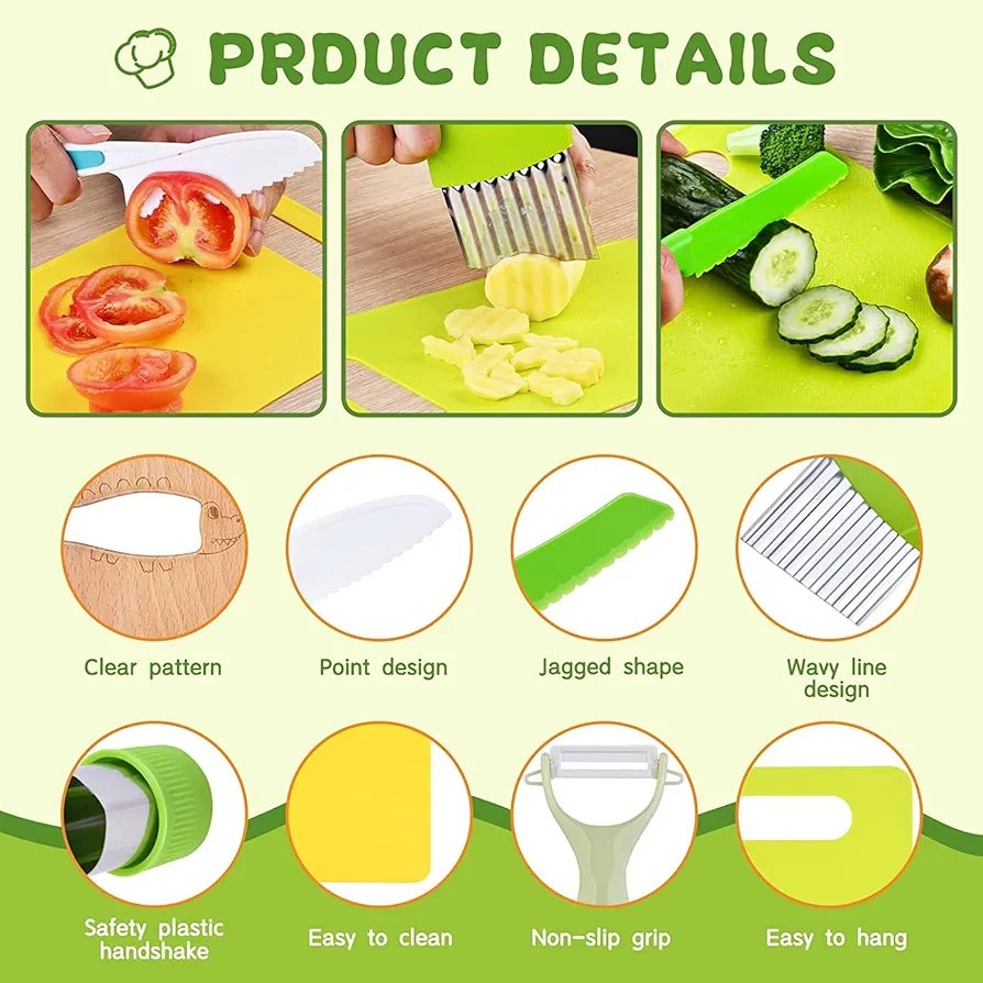 MiniChef Kids Kitchen Tools Set – 13 pieces (Plastic Packaging)