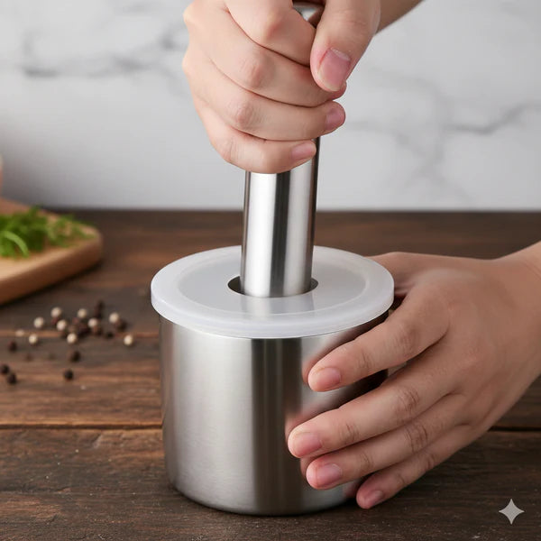 Premium Stainless Steel Garlic Press & Pill Crusher (Premium Quality)