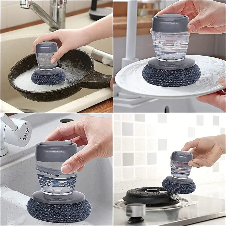 Kitchen Cleaning Dish Brush Scrubber with Soap Dispenser