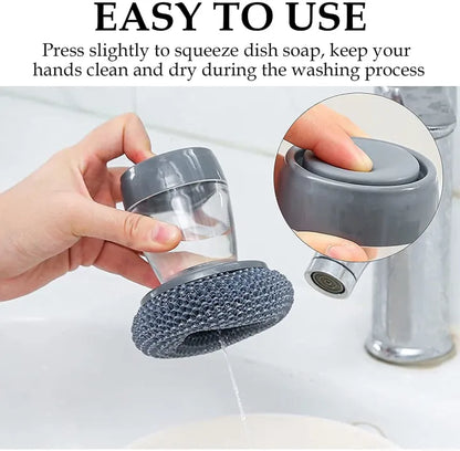 Kitchen Cleaning Dish Brush Scrubber with Soap Dispenser